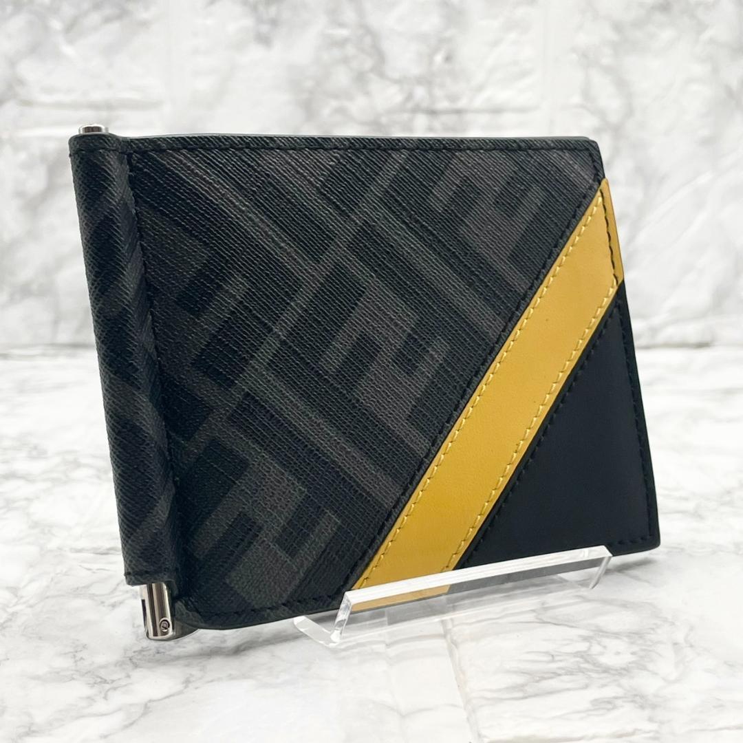 未使用✨フェンディ マネークリップ FF ズッカ ダイアゴナル バイカラー