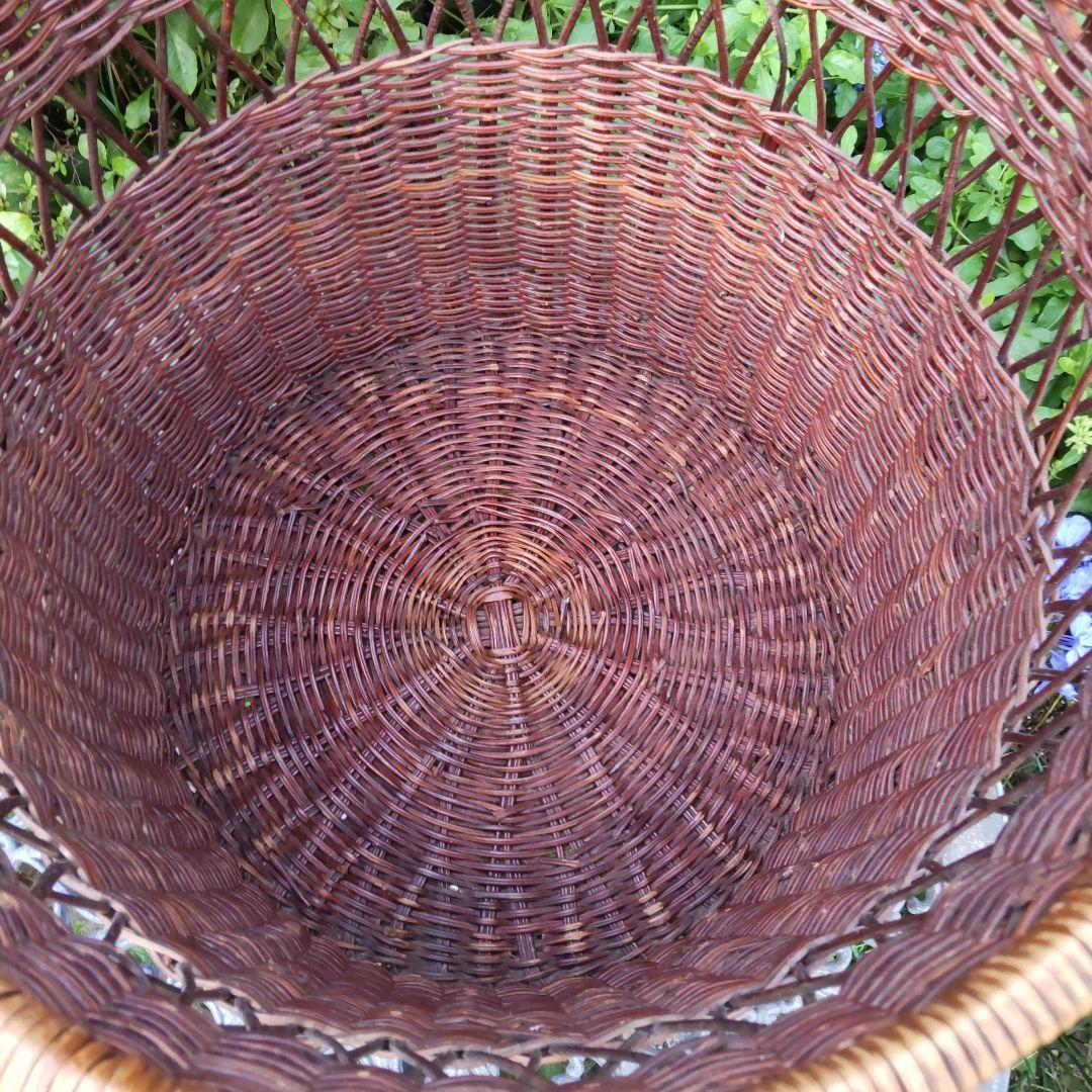 【籐バスケット♥5点商品】ラタンかご大円柱形籠ワイヤーカゴ観葉植物鉢カバー物入れ