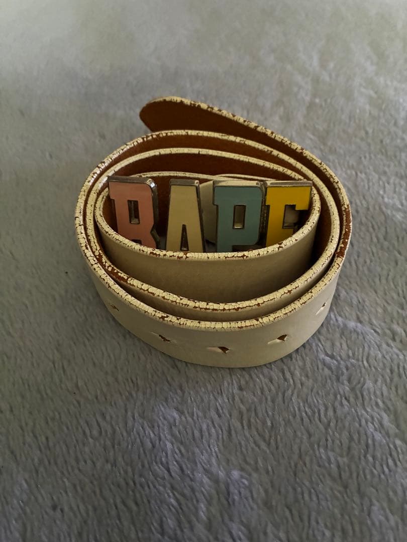 A BATHING APE ベルトロゴ マルチカラー レザー ベルト