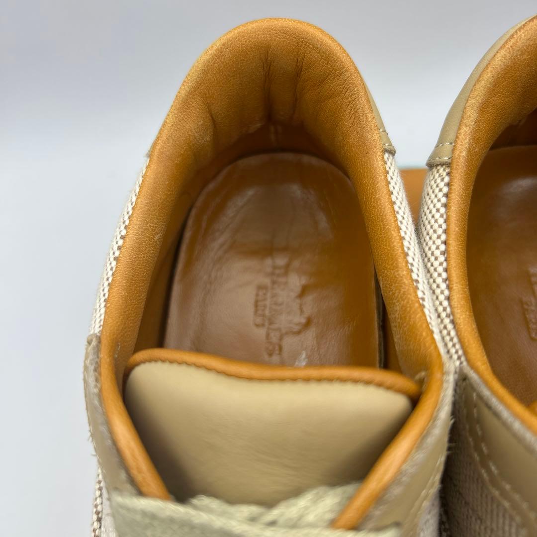 極美品 HERMES キャンバス エルメス クイック スニーカー size37