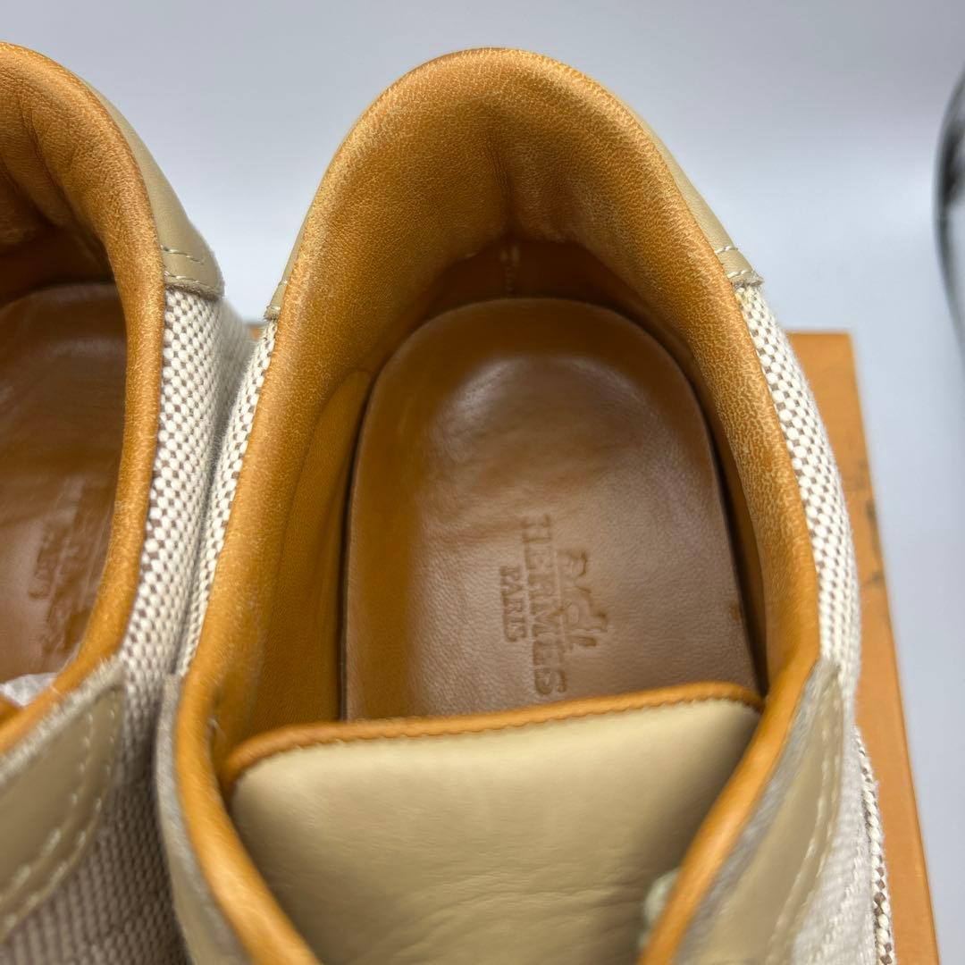 極美品 HERMES キャンバス エルメス クイック スニーカー size37