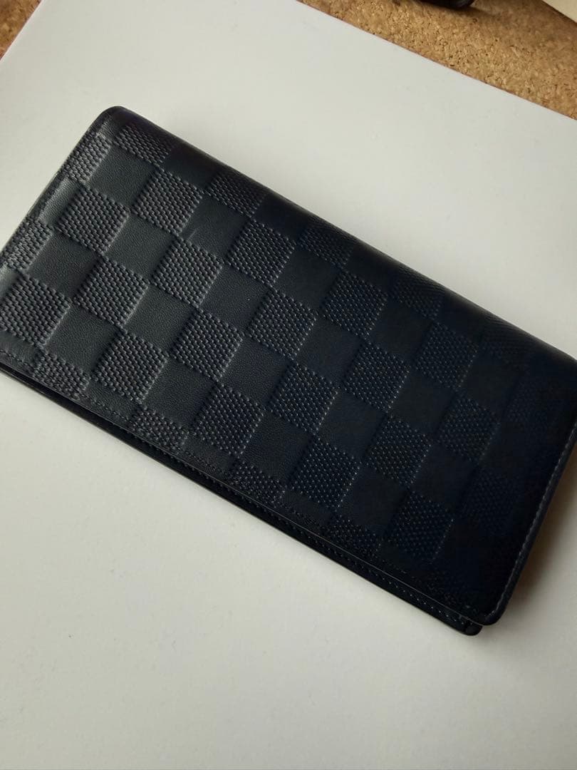 ルイヴィトン ポルトフォイユ ブラザ ダミエ アンフィニ ネイビー 長財布