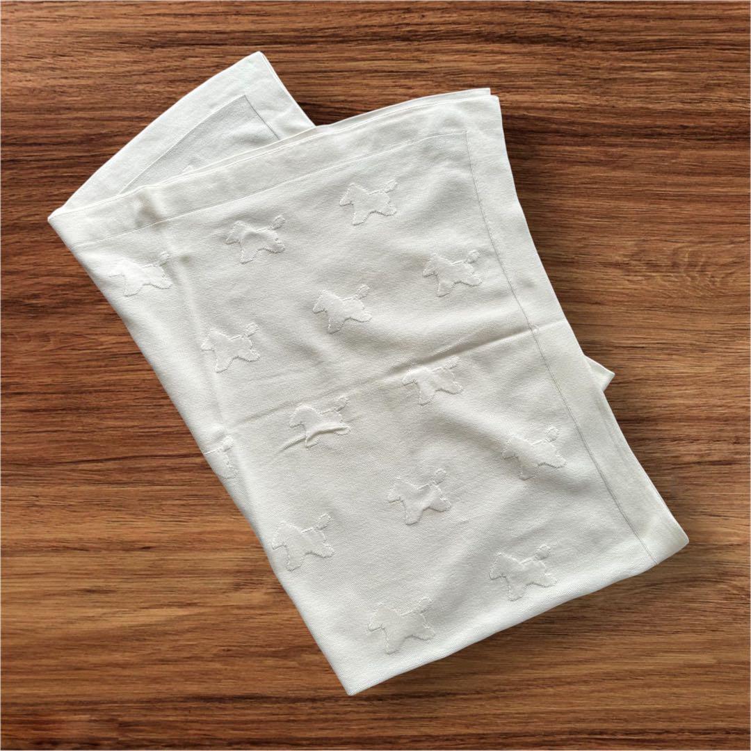 エルメス HERMÈS コットンブランケット ホワイト 馬柄 新品未使用