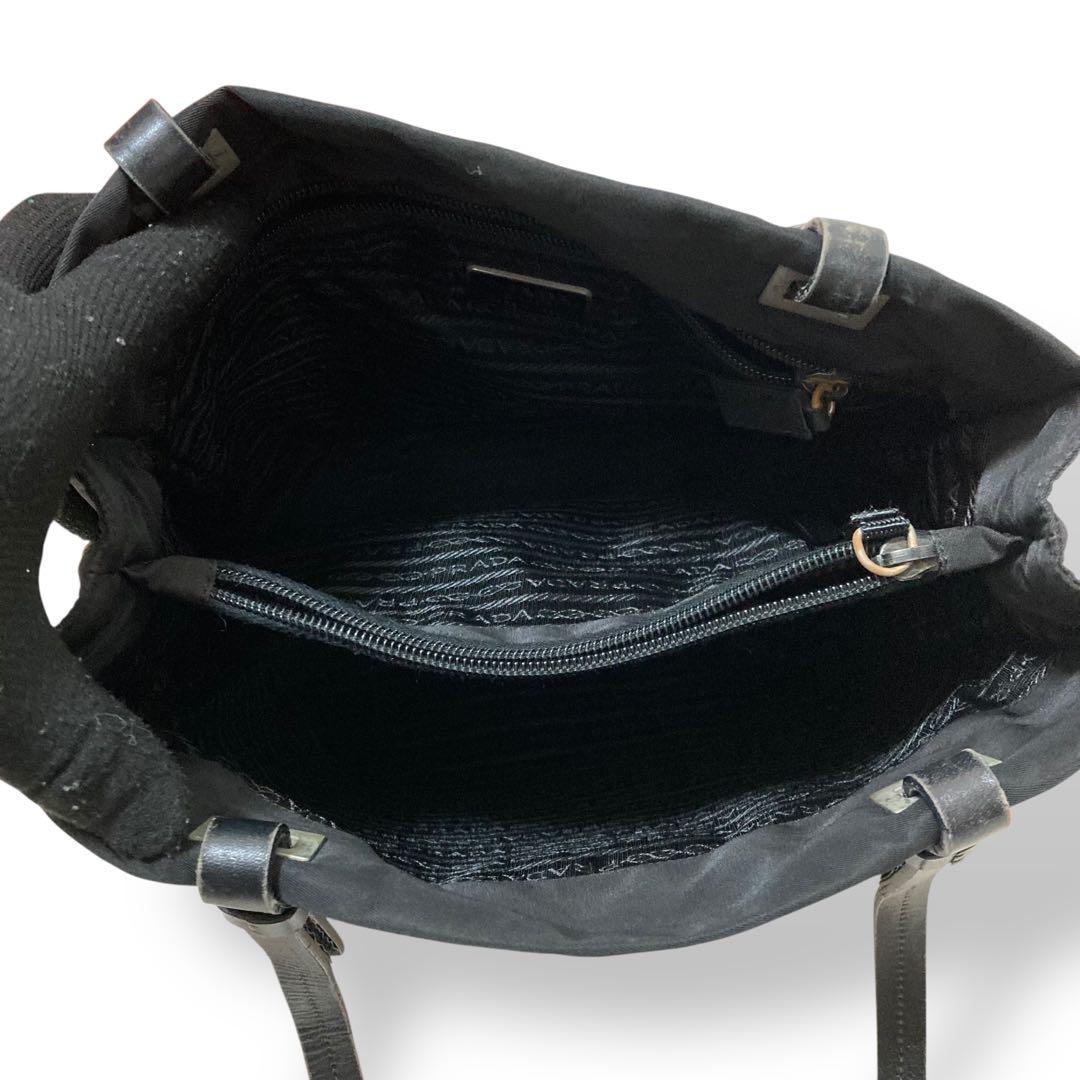 【美品】プラダ　テスート　ショルダートートバッグ　ナイロン　三角ロゴ　ブラック