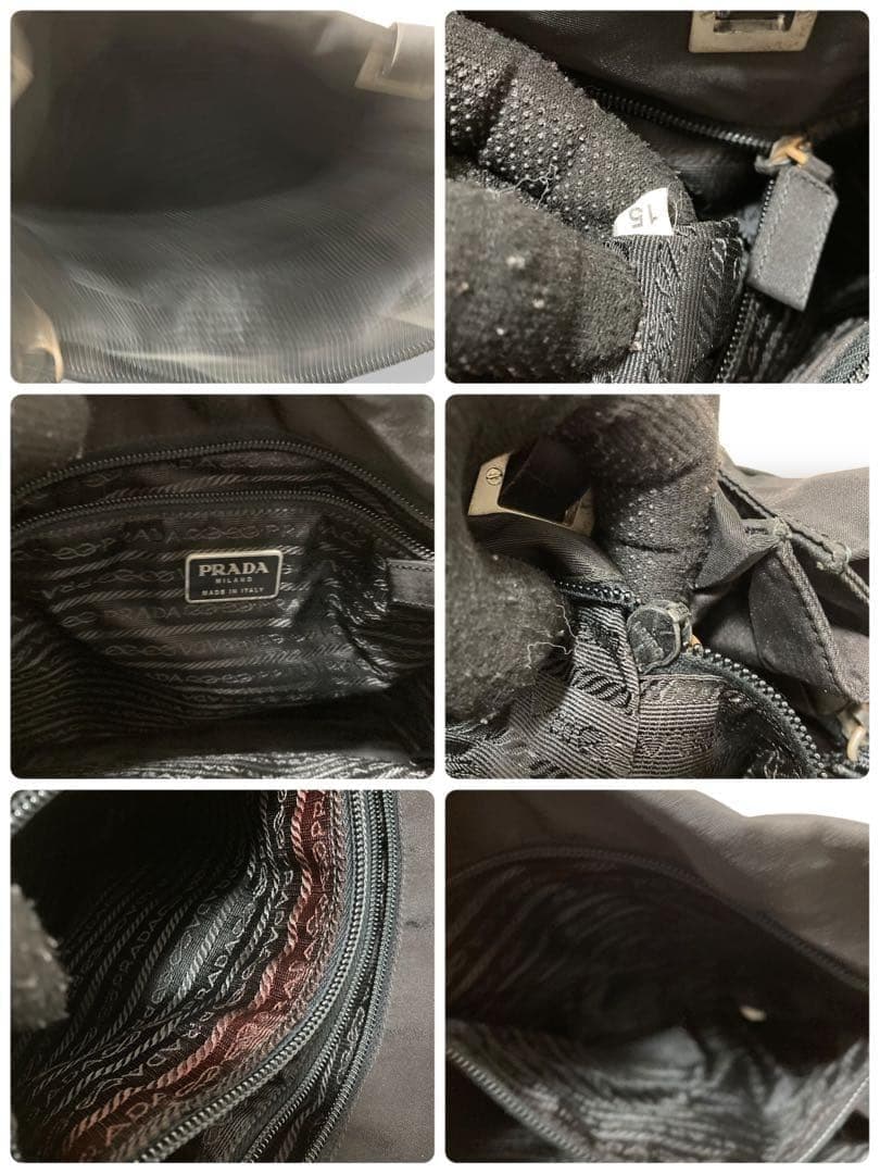 【美品】プラダ　テスート　ショルダートートバッグ　ナイロン　三角ロゴ　ブラック