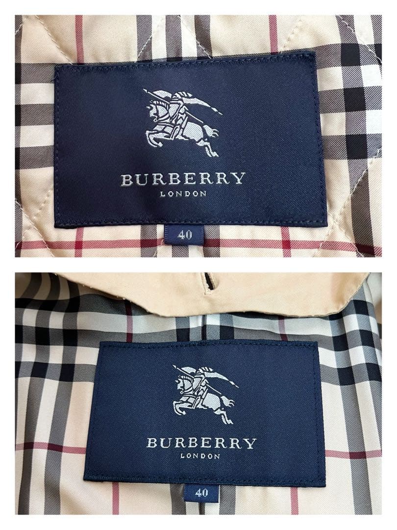 バーバリーロンドン　トレンチコート　ノバチェック　キルティングライナー　40