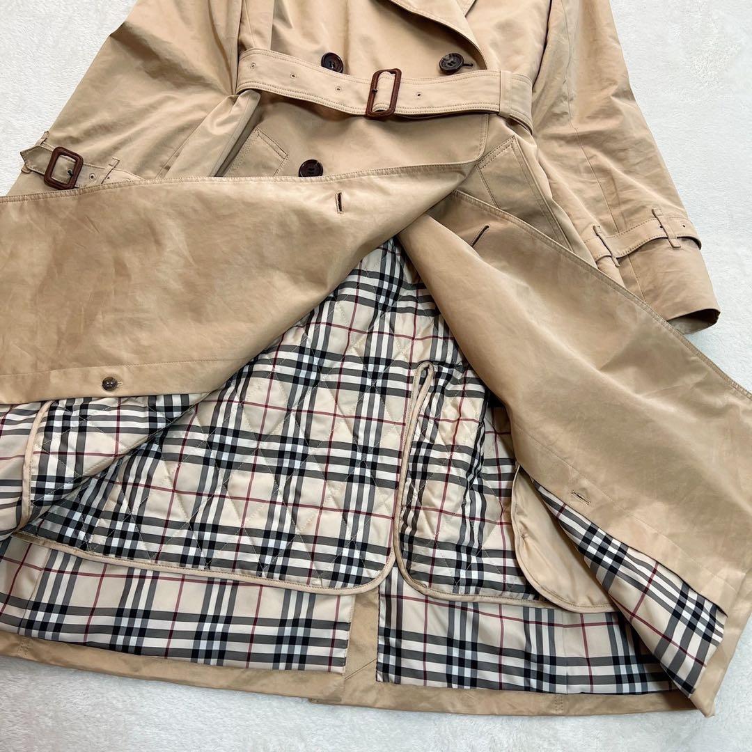 バーバリーロンドン　トレンチコート　ノバチェック　キルティングライナー　40