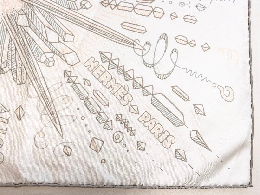【美品！早い者勝ち！】HERMES カレ90 プリーズ　ホールド　ザ　ライン　白