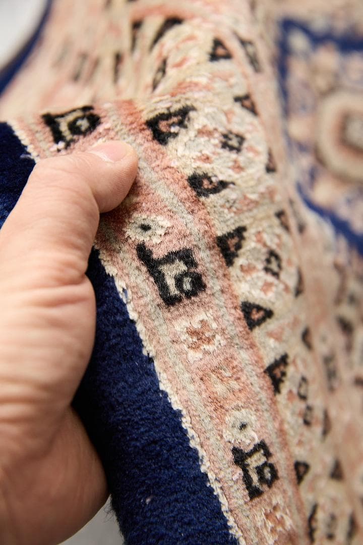 ヴィンテージラグ　トライバルラグ　パキスタン絨毯（129cm×75cm）青　紺