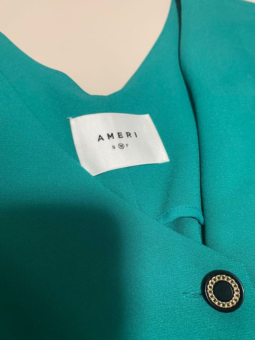 【AMERI vintage】 BOX SIDE RIBBON ROMPERS