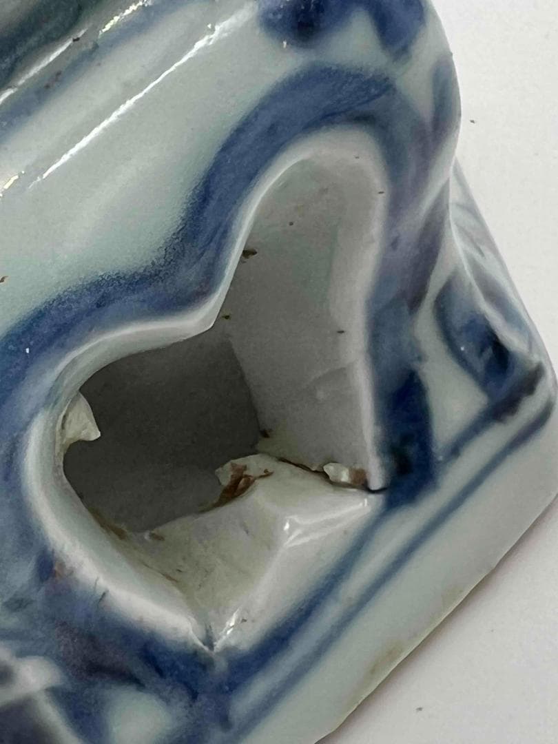 明時代　染付 青花仙人文塔型筆筒 白磁 文房具 名品珍品　香炉 (C-48)