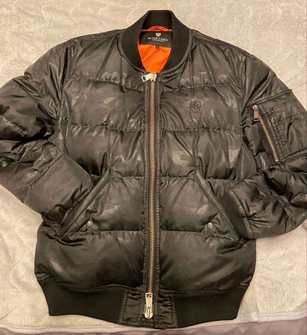 BLACK LABEL MA-1ジャケット ブラック 迷彩
