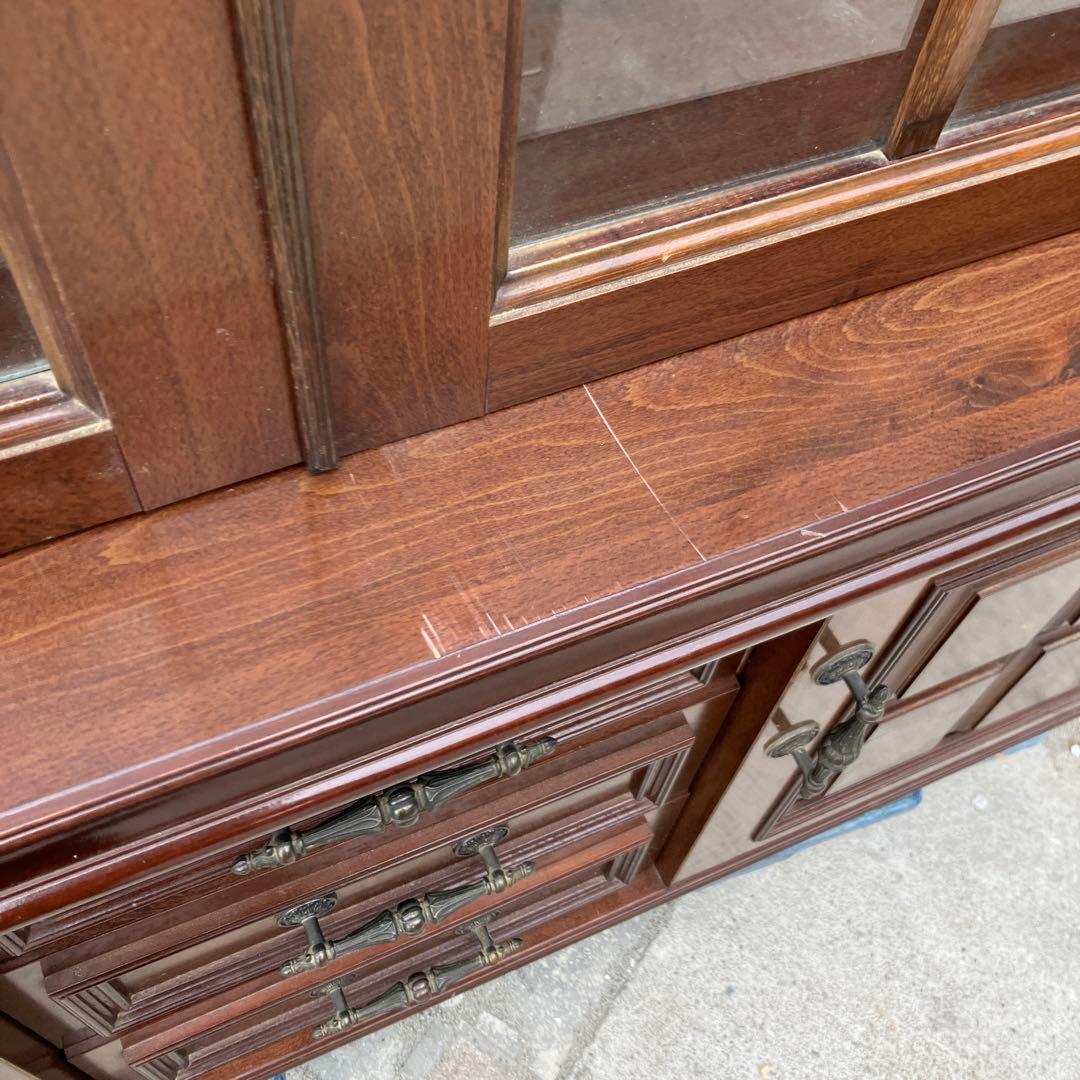 アンティーク 木製カップボード サイドボード 飾り棚 大型 食器棚 ビンテージ