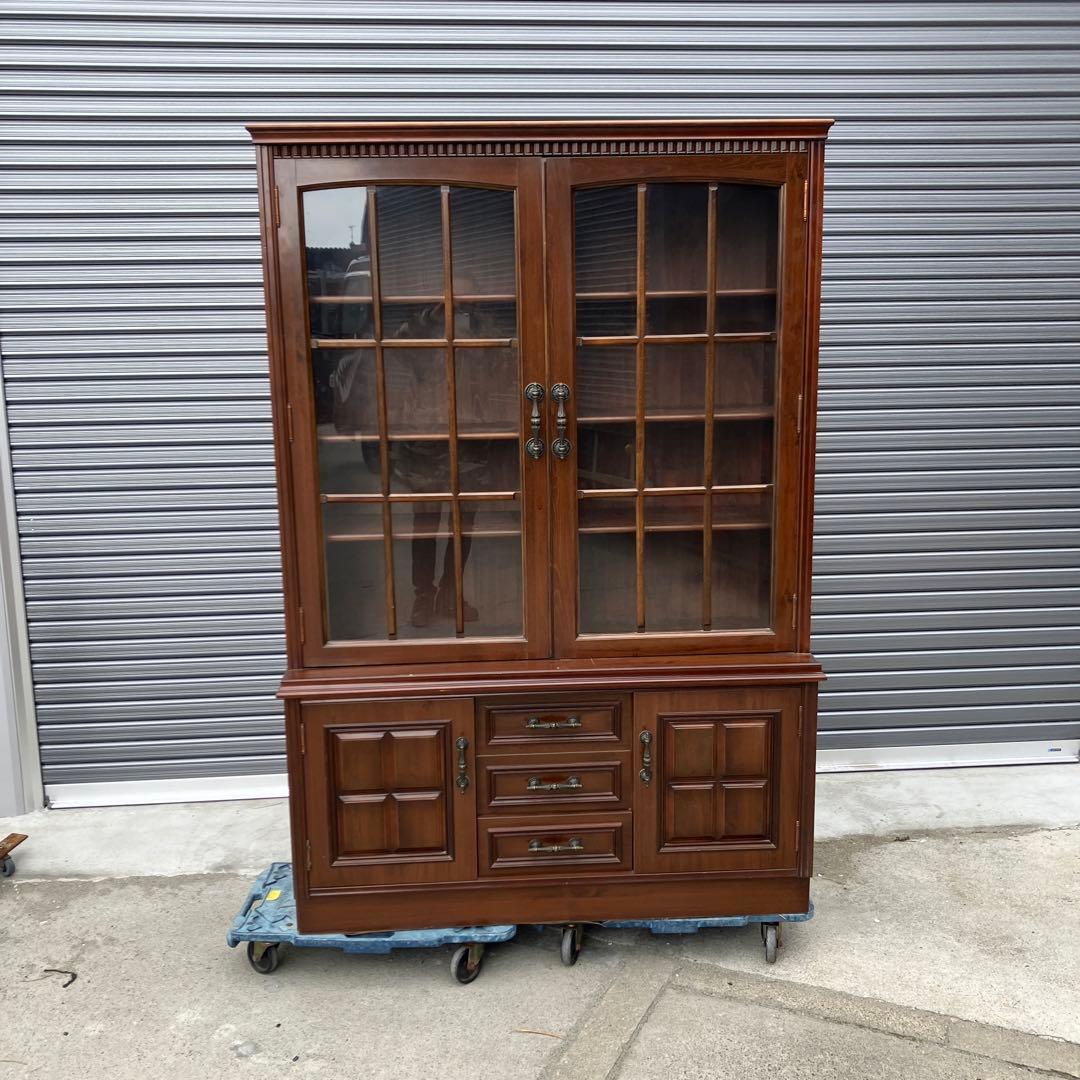 アンティーク 木製カップボード サイドボード 飾り棚 大型 食器棚 ビンテージ