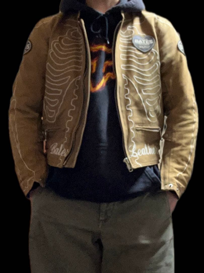 ベイツ メッシュライダース ボーン スケルトン レーシング バイクアメカジ 古着