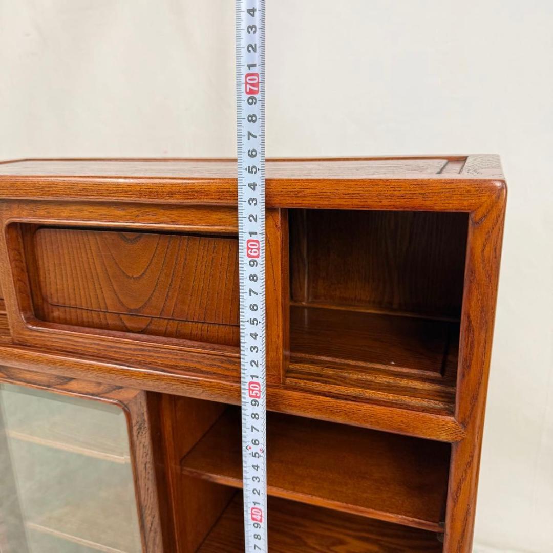 【高級】茶箪笥 欅 昭和レトロ 茶棚 和家具 収納家具 飾り棚　822-6