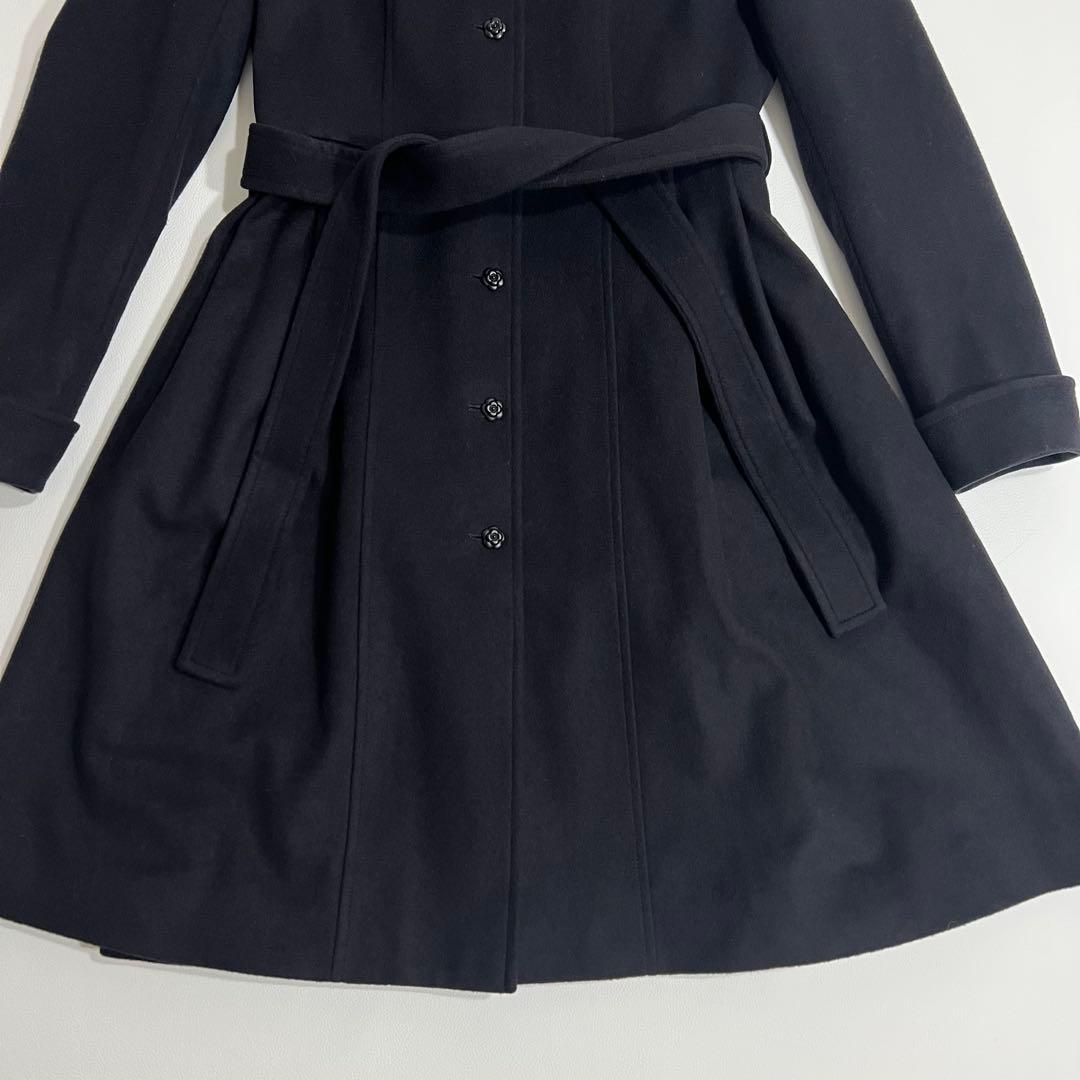 美品　Rene ルネ　ロングコート　カシミヤ混　カメリアボタン　TISSUE