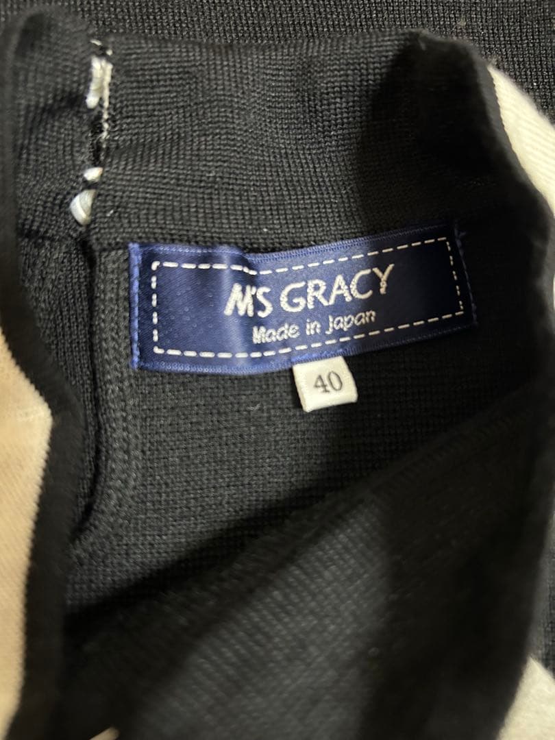 M's Gracy リボン付き黒ニットセーター　40♡美品