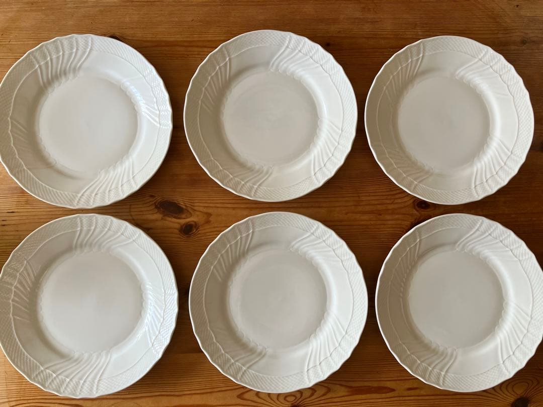Juneリチャードジノリ　ベッキオホワイト　ディナープレート　26×６枚