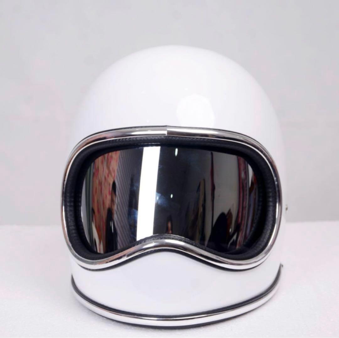 SORKSCER レトロ宇宙スタイルヘルメットシールド+ゴーグル付きフルフェイス