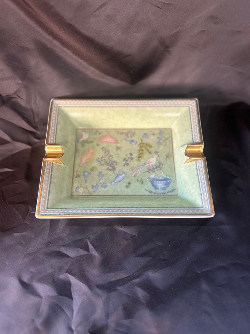 HERMES（エルメス）陶器アッシュトレイ 小物入れ 灰皿 孔雀