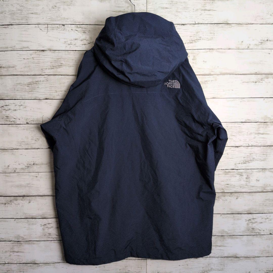 ノースフェイス マウンテンパーカー ゴアテックス 刺繍ロゴ メンズ古着ネイビー