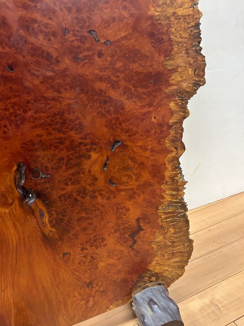 花梨瘤 衝立 一枚板 天然木 玉杢 花梨瘤杢 スタンド付　送料込み