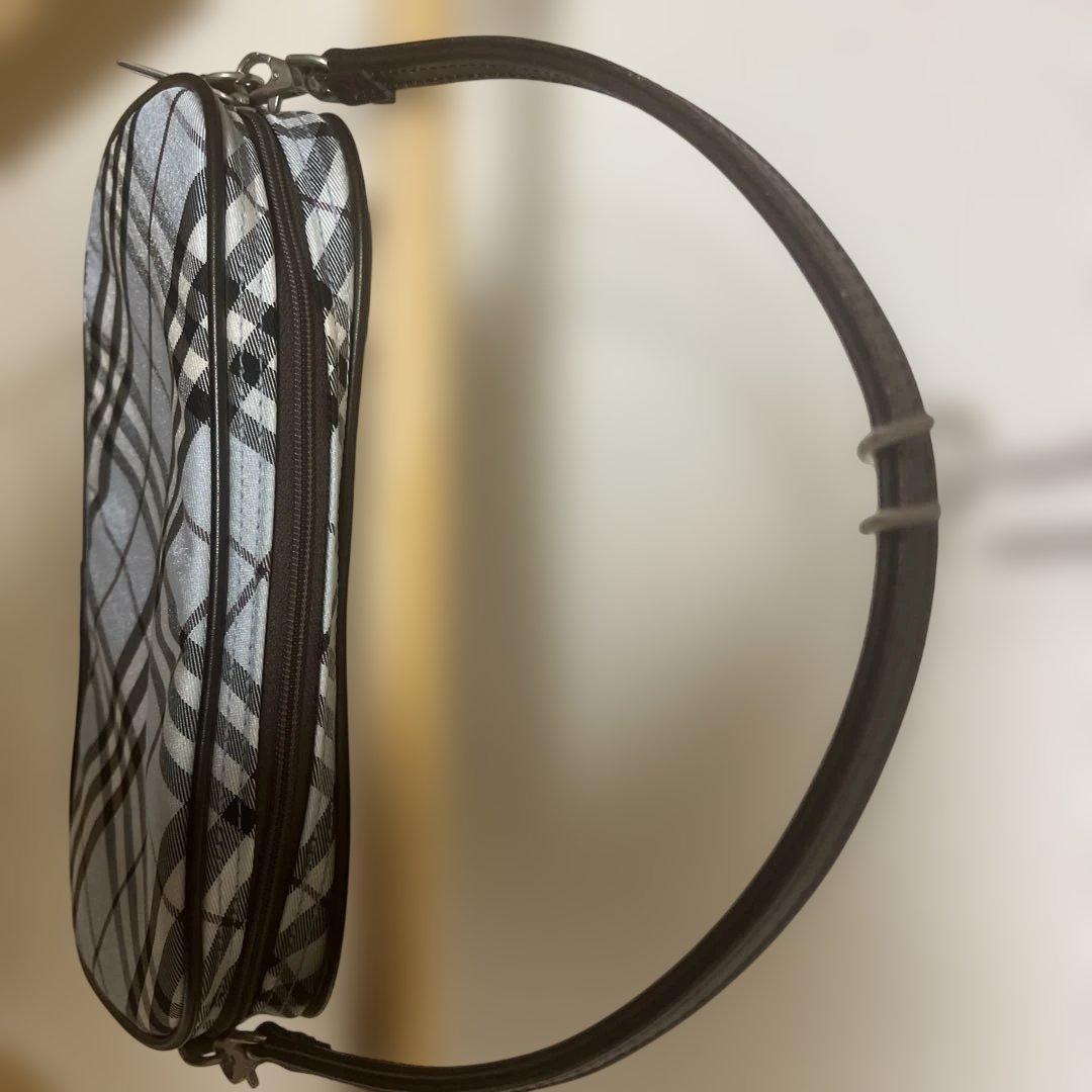 新品保管 BURBERRY バーバリー ポーチ ナイロン チェック ライトブルー