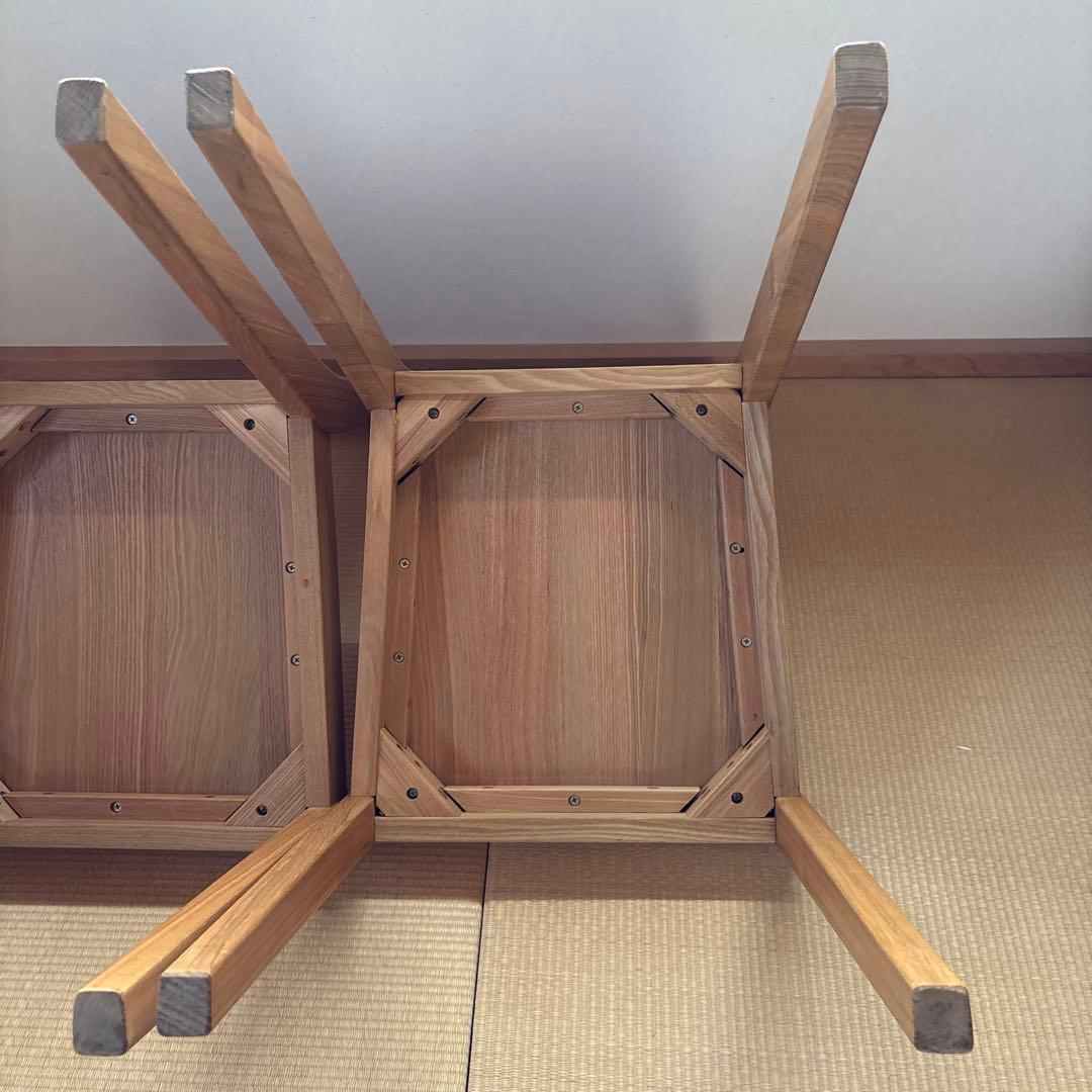 MUJI無印良品 タモ無垢材チェア2脚/ダイニング