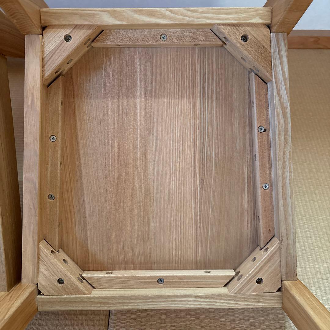 MUJI無印良品 タモ無垢材チェア2脚/ダイニング