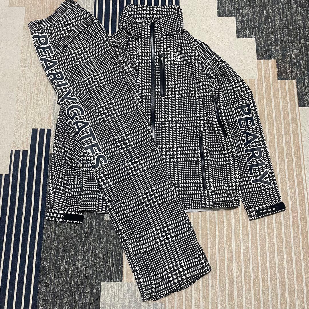 パーリーゲイツ 千鳥格子 レインウェア上下 セットアップ　4 Mサイズ