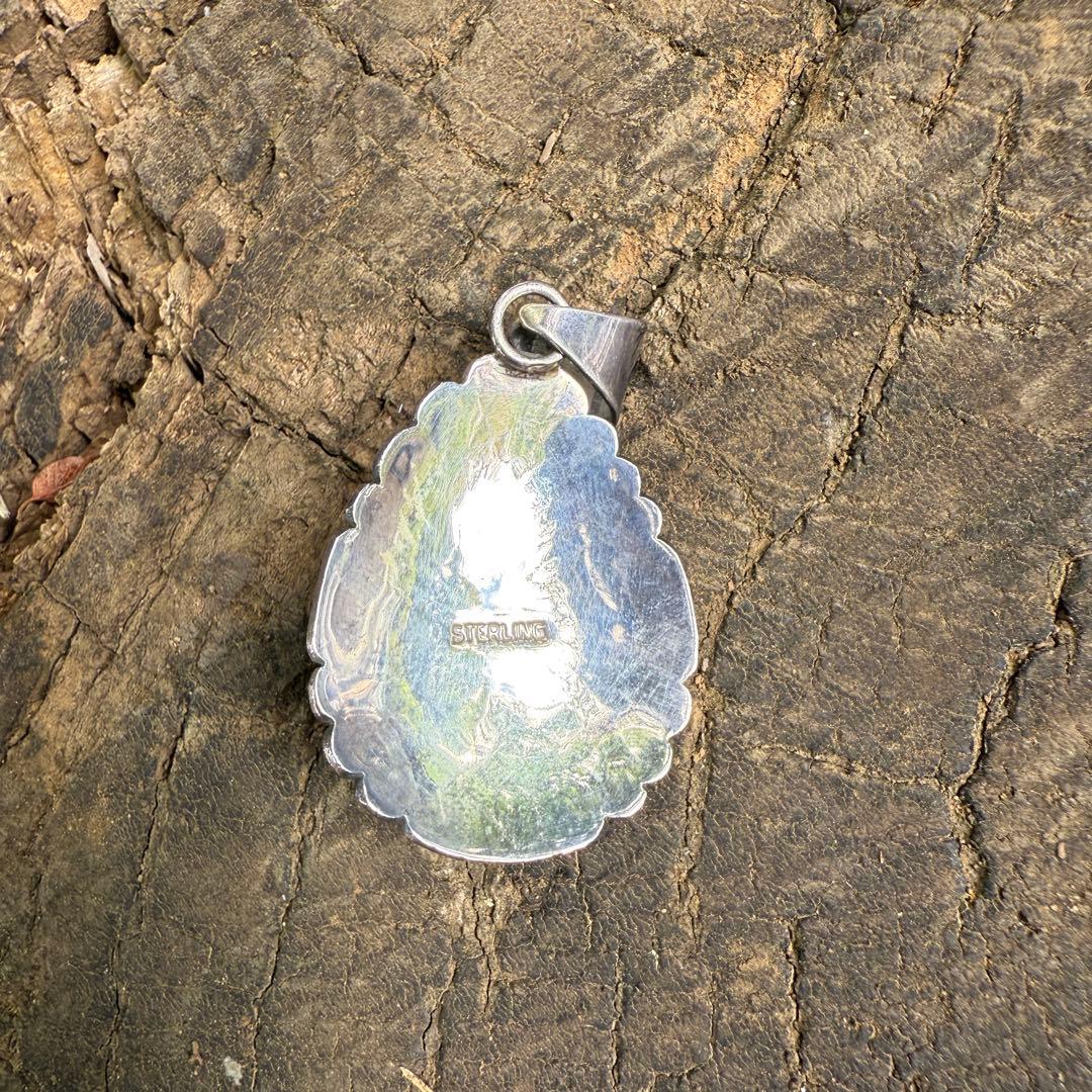 ヴィンテージ ナバホ族 サンバースト　ターコイズ ペンダントトップ