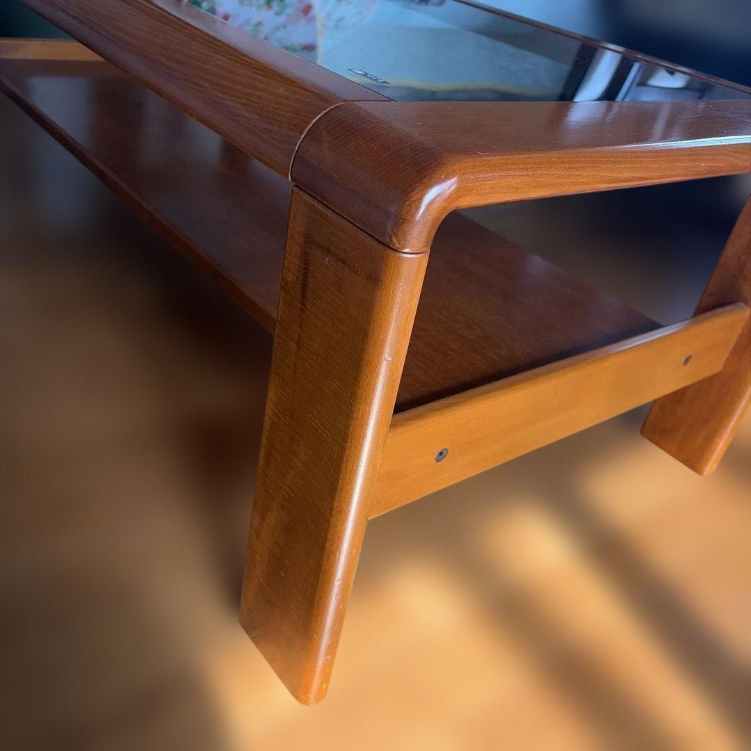 カリモク　ガラスローテーブル