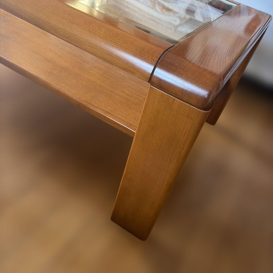 カリモク　ガラスローテーブル