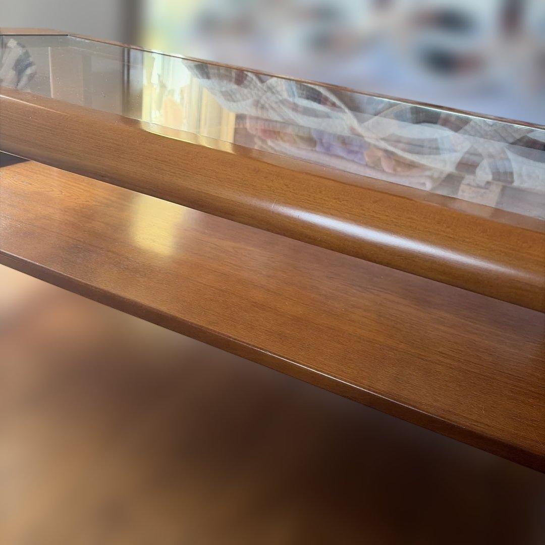 カリモク　ガラスローテーブル