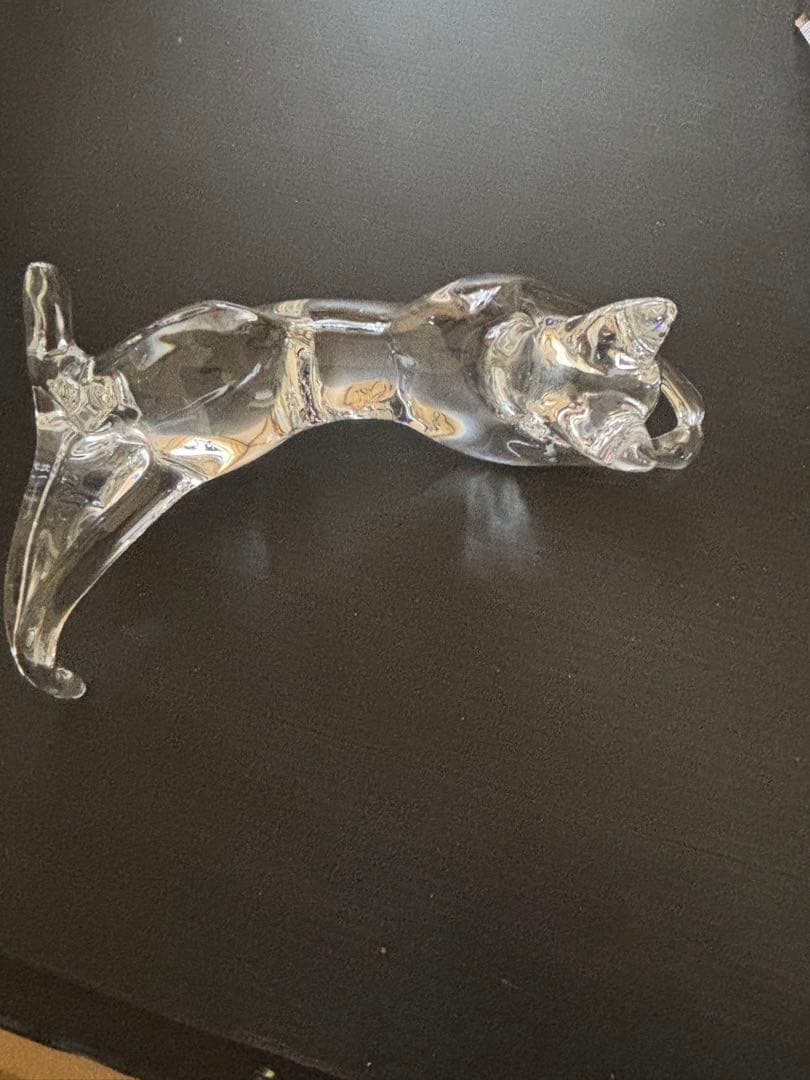 希少❣️色々なポーズが楽しめるバカラ アクロバット キャット クリスタル 美品