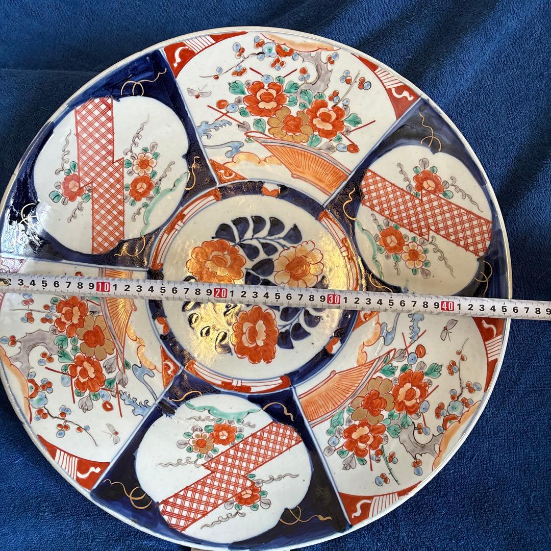⬛︎古伊万里⬛︎特大15寸大皿⬛︎色絵⬛︎明治大正時代⬛︎手描⬛︎骨董古美術品⬛︎有田