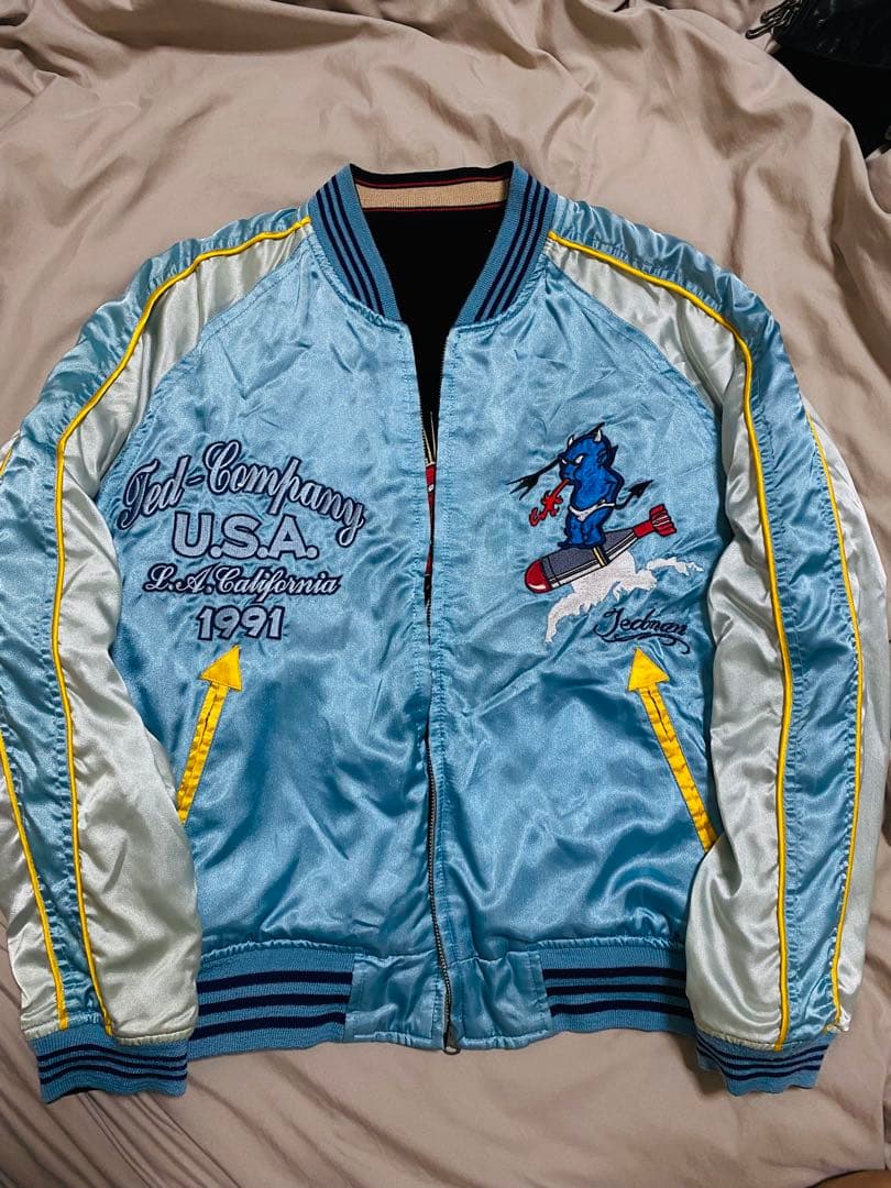 TEDMAN ２面用 日本限定 スカジャン　龍　別珍　サテン