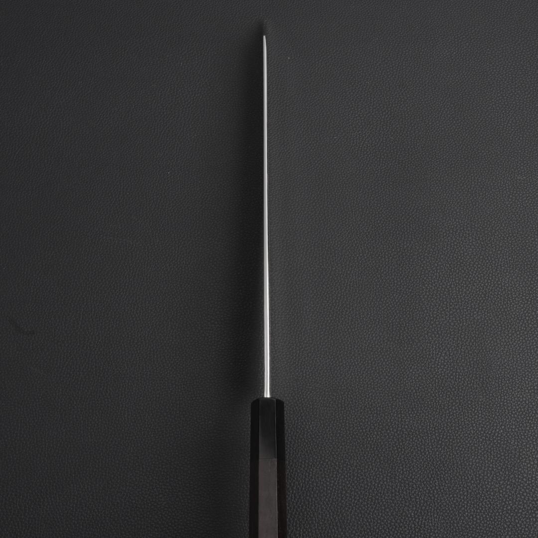 8743切付柳刃包丁9寸鏡面仕上げ刺身包丁 刃は究極の切れ味 黒檀黒水牛角八角柄