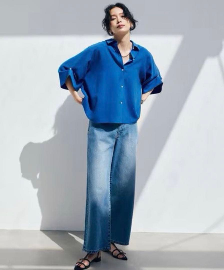 試着のみ♪ソフトウエストワイドデニムパンツ【現在販売中】バンヤードストーム