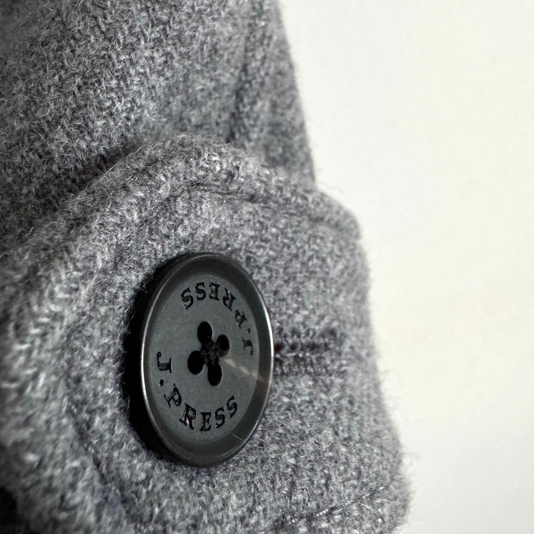 【極美品】ジェイプレス/スーパー100S二重織メルトンダッフルコート/グレー/L