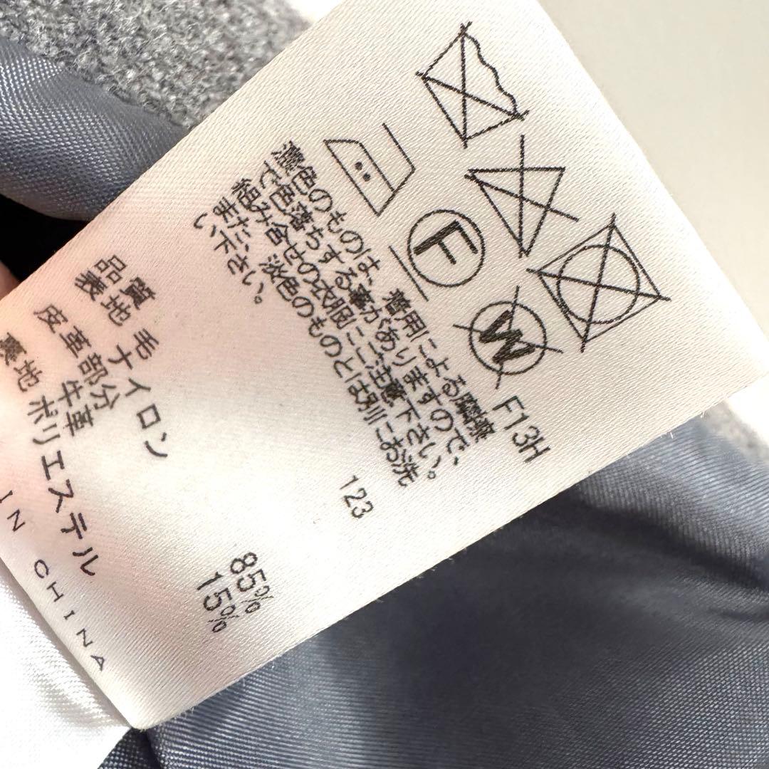 【極美品】ジェイプレス/スーパー100S二重織メルトンダッフルコート/グレー/L