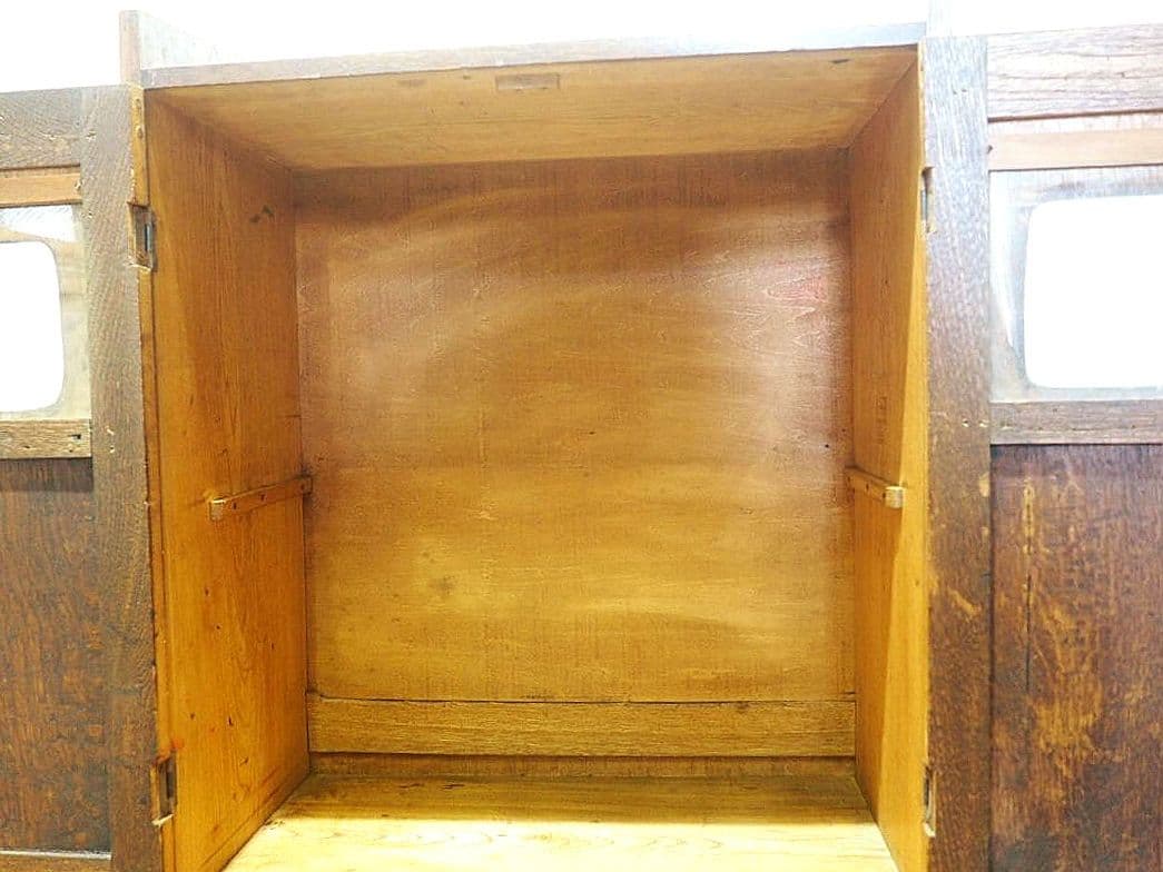 1305　アンティーク　象嵌細工の飾り棚　食器棚　キャビネット　ガラスケース