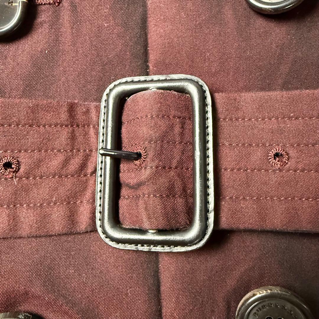 【希少・近年】BURBERRY ショートトレンチコート ベルト ボルドー 48