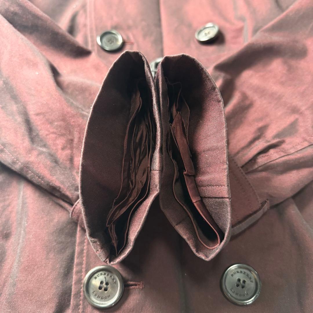 【希少・近年】BURBERRY ショートトレンチコート ベルト ボルドー 48