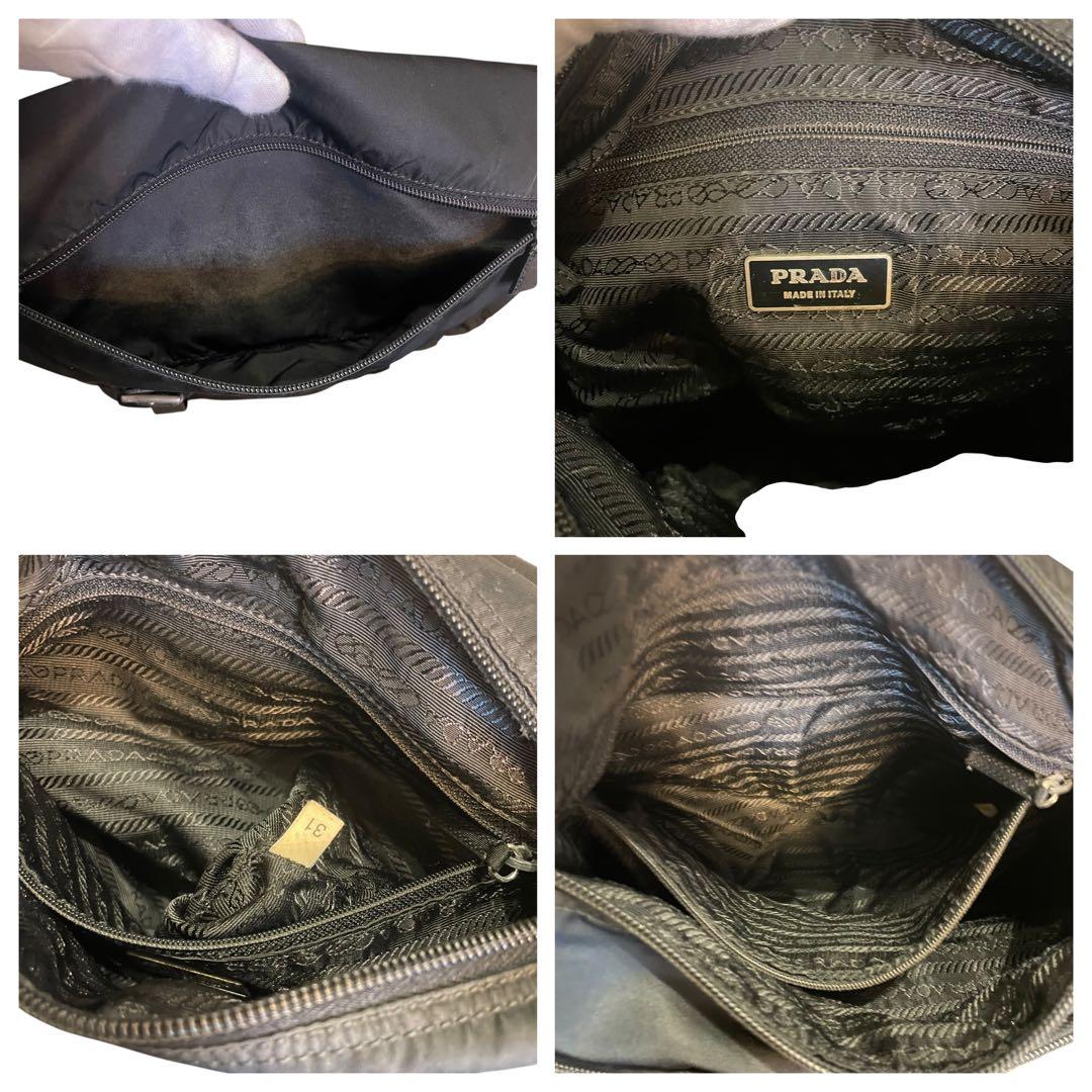 PRADA ブラック メッセンジャーバッグ ナイロン 三角ロゴ