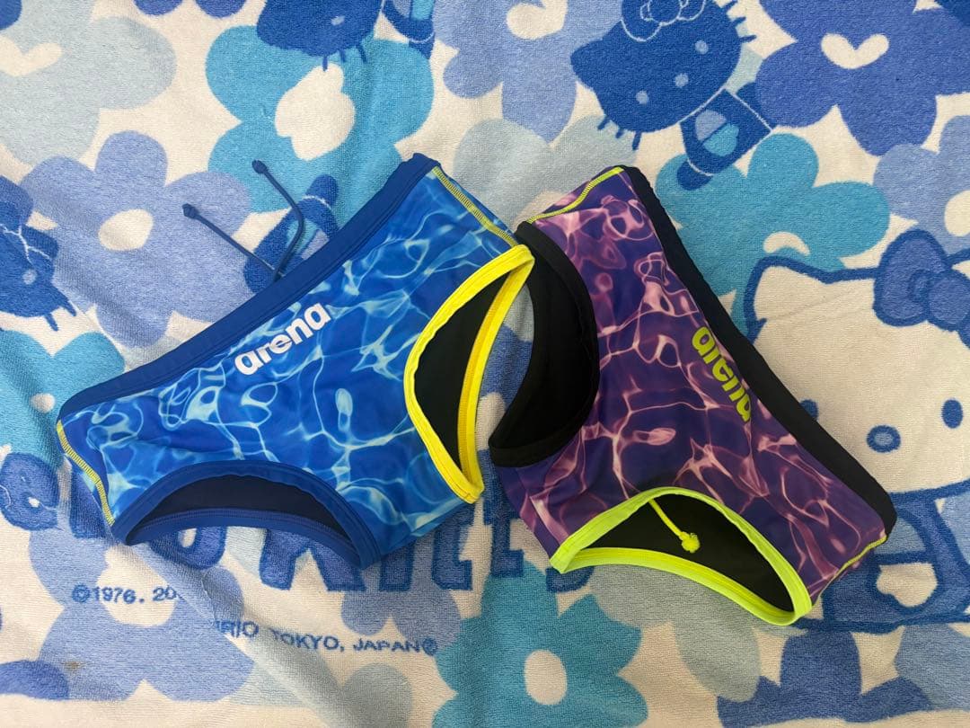 arena 競泳用水着 青 紫 2点セット