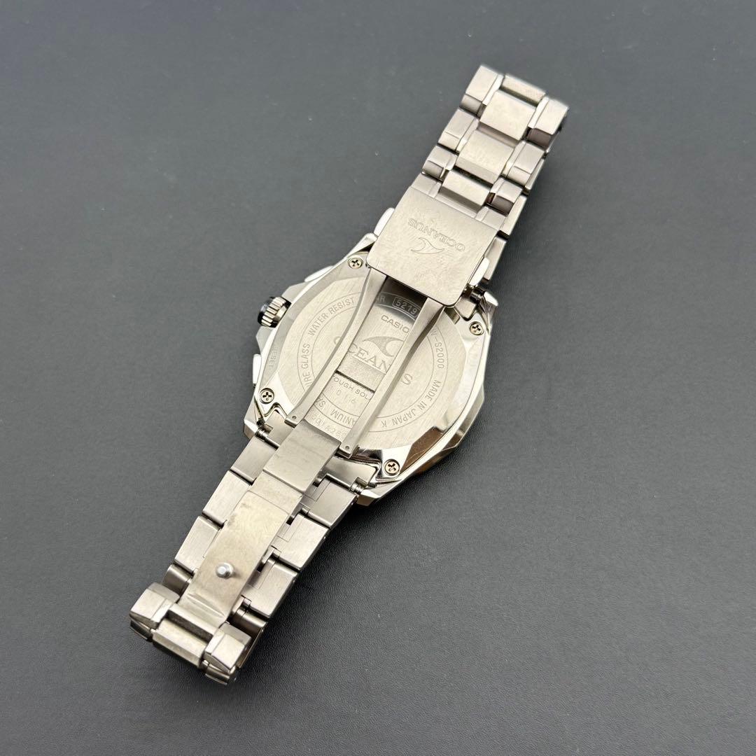 箱付き/稼働品✨カシオ オシアナス 腕時計 マンタ デイデイト ソーラー 青針