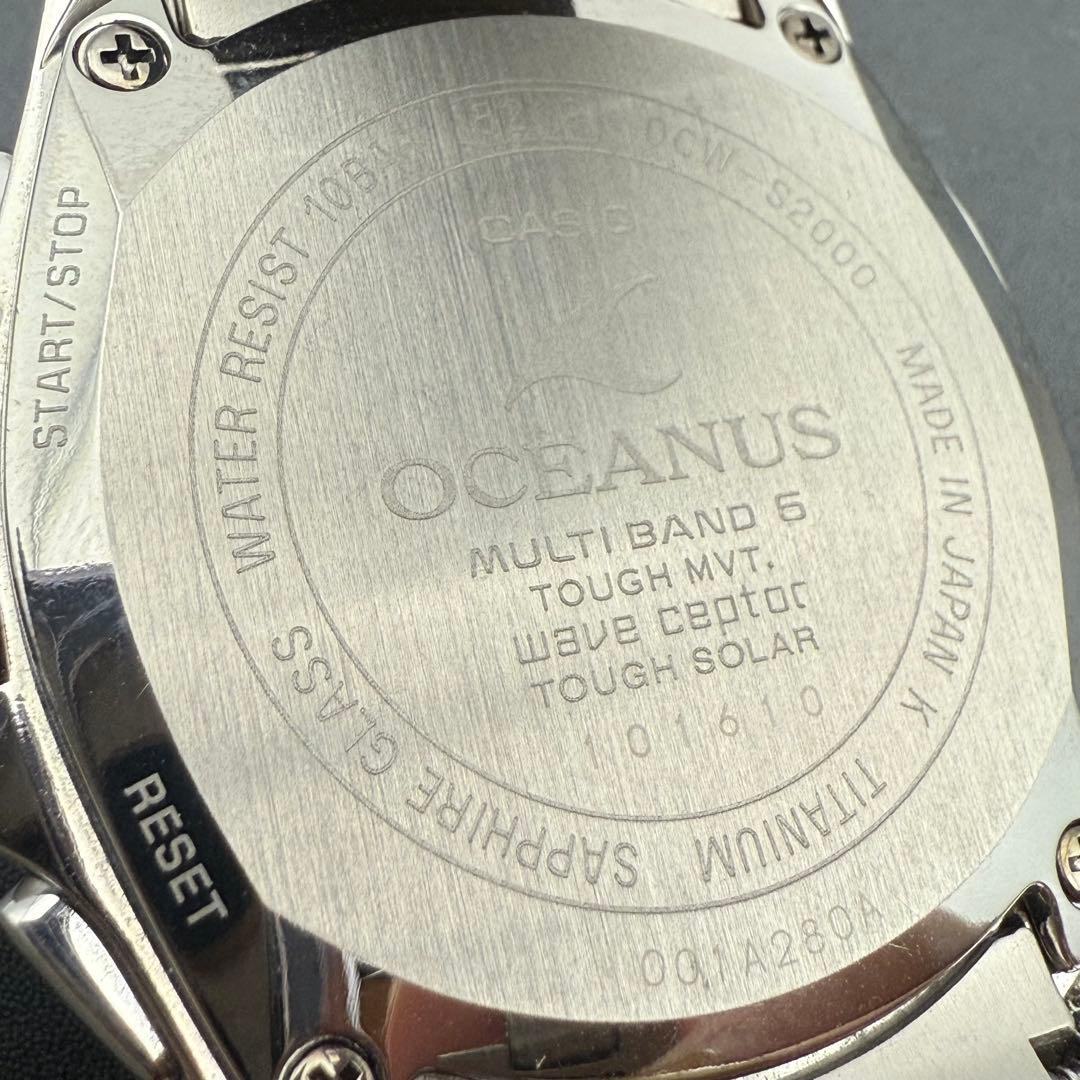 箱付き/稼働品✨カシオ オシアナス 腕時計 マンタ デイデイト ソーラー 青針