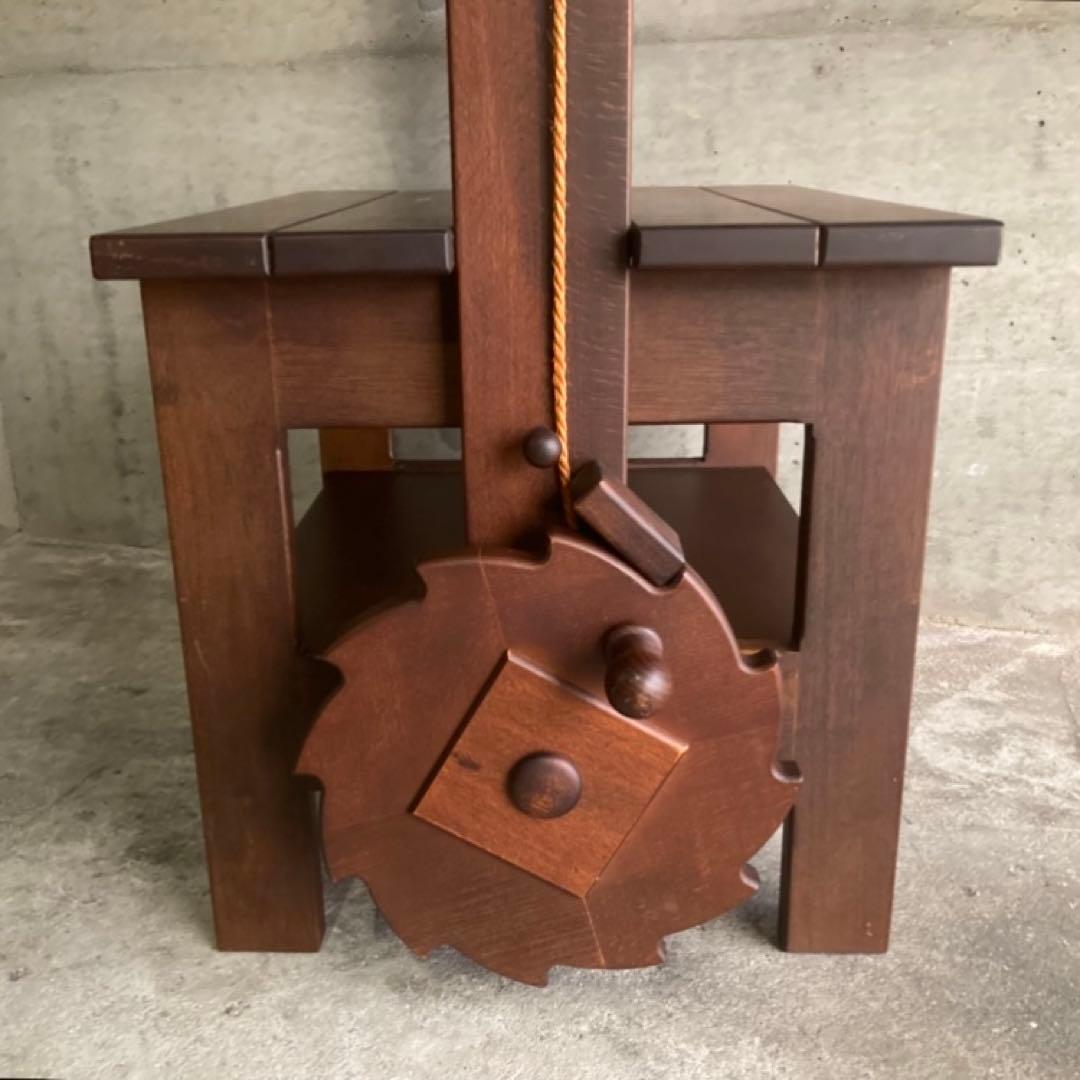 オールドカリモク ラック キャビネット 飾り棚 滑車 木製 レア 希少 レトロ